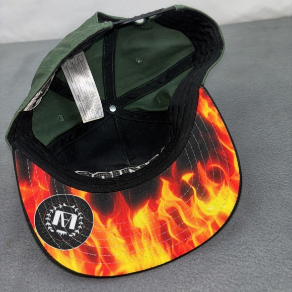 My Hero Academia Anime Bakugo Green Cap Flame Bill Adjustable Snapback - Picture 3 of 9